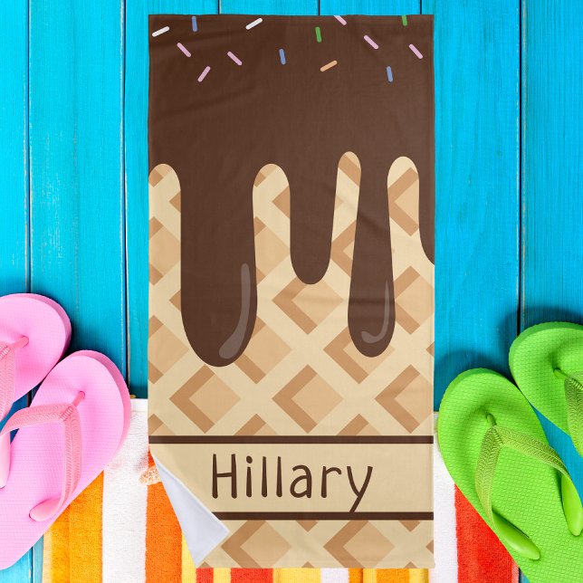 Toalla De Playa Cute Kids Girly Monogram (Subido por el creador)