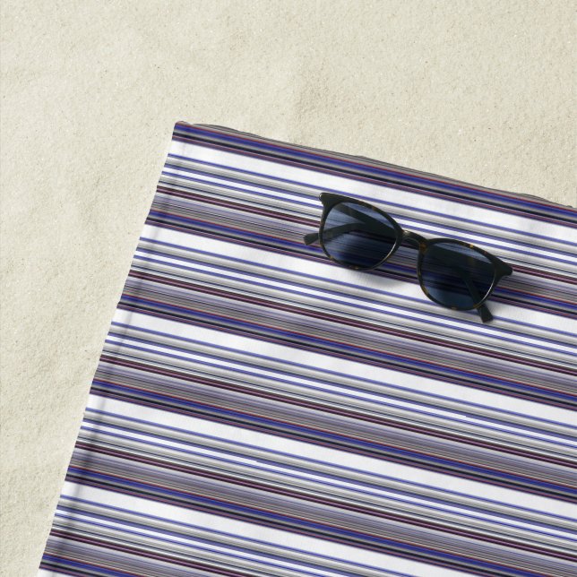 Toalla De Playa Cute modern gray blue stripes (In situ)