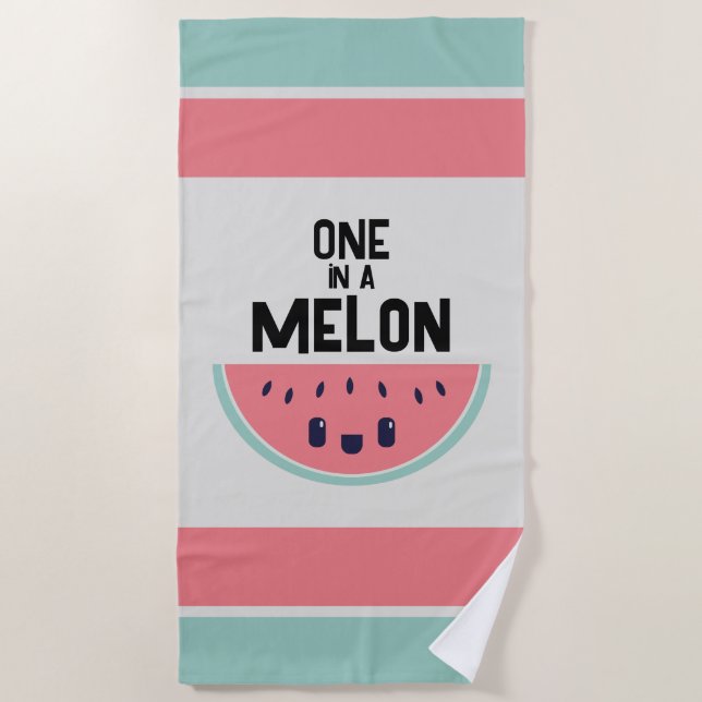 Toalla De Playa Cute One In A Melon Sandía (Anverso)