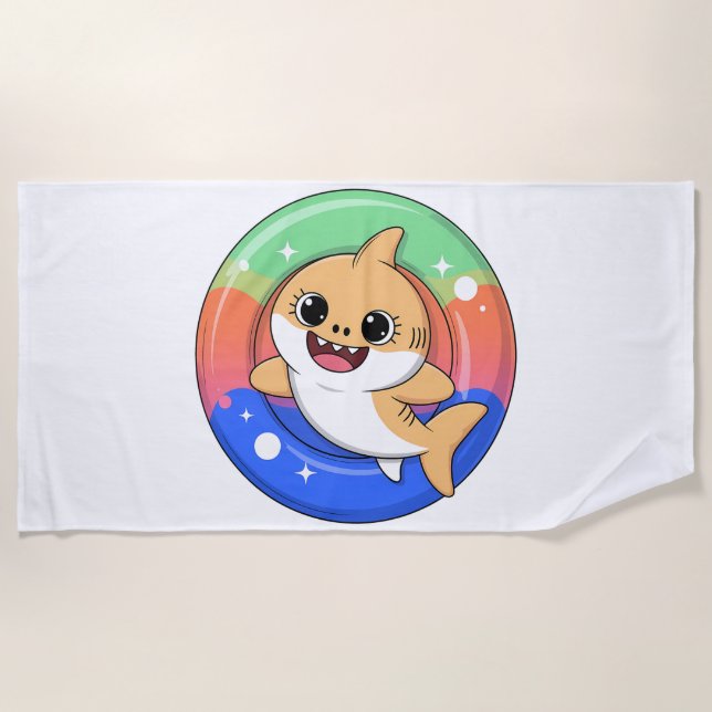 Toalla De Playa Cute Shark Baby With Float | Kids (Anverso)