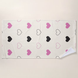 Toalla De Playa Cute Simple Heart Pattern
