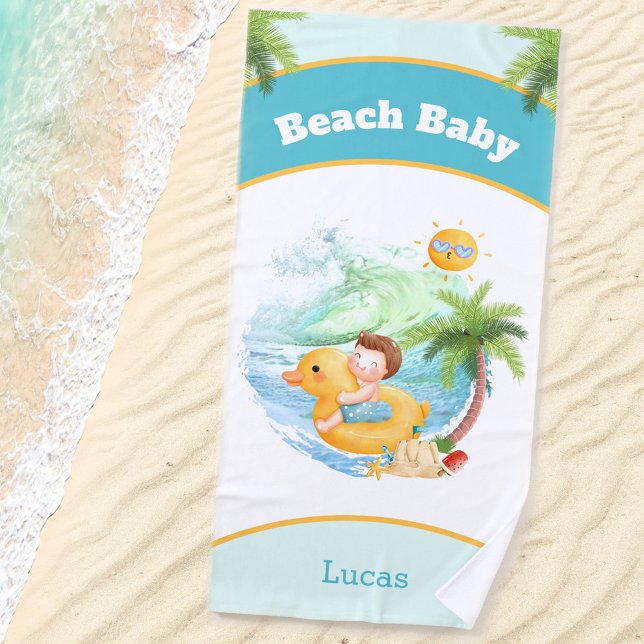 Toalla De Playa Cute Summer Vacation Name Beach Boy (Subido por el creador)
