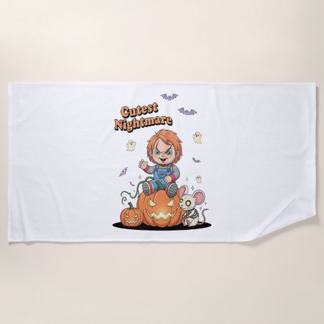 Toalla De Playa Cutest Nightmare Chucky Halloween (Anverso)