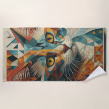 CYBERNETIC KITTY CAT ABSTRACTO CUBISMO GEOMÉTRICO