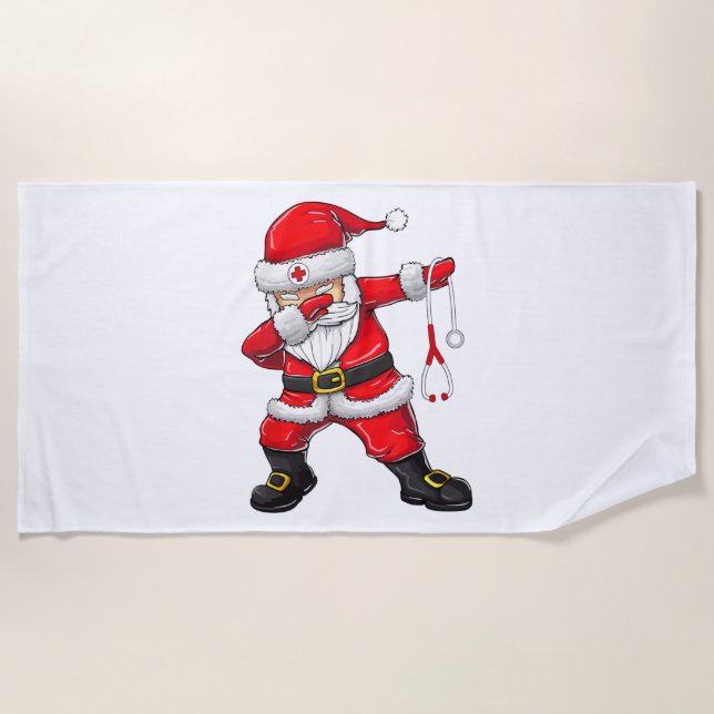 Toalla De Playa Dabbing Santa Navidades Scrub (Anverso)