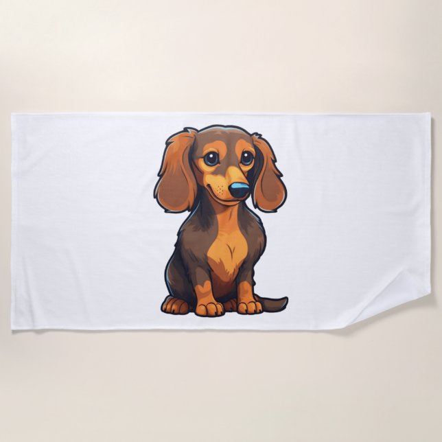 Toalla De Playa Dachshund 3 (Anverso)