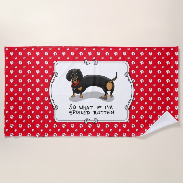 Toalla De Playa Dachshund Dog (S black & tan) podrido podrido (S b (Anverso)