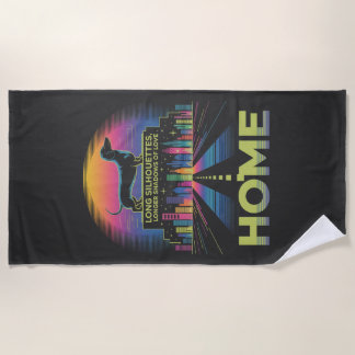 Toalla De Playa Dachshund Long Silhouettes, Longer Shadows Of Love