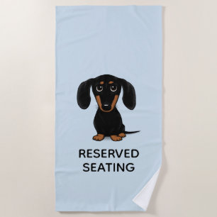 Toalla De Playa Dachshund negro y del moreno lindo con el texto de