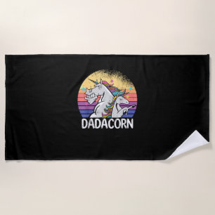 Toalla De Playa Dadacorn unicornio Padre e hija papá papito gordo