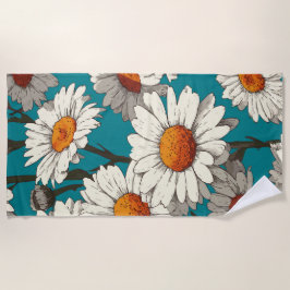 Toalla De Playa Daisy Flower Pattern