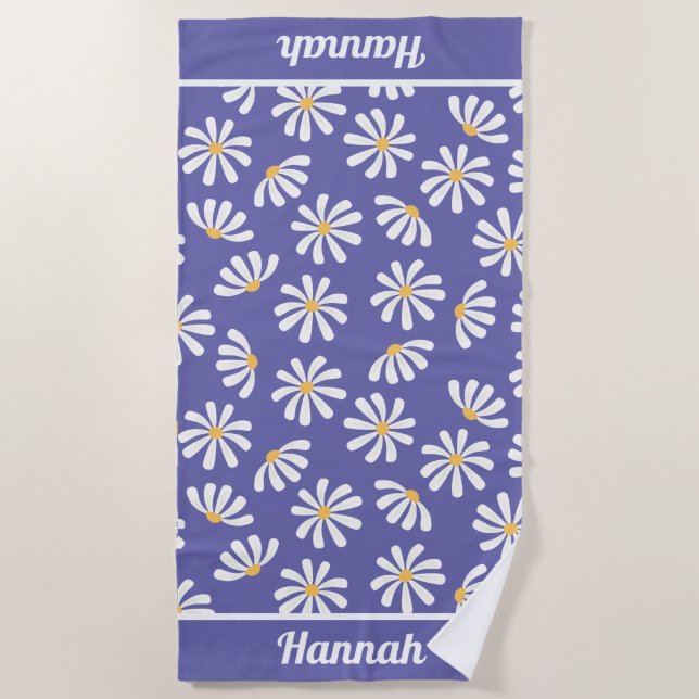 Toalla De Playa Daisy Periwinkle Flower (Anverso)