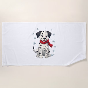 Toalla De Playa Dalmatian Snowy Fun