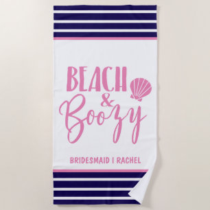 Toalla De Playa Dama de honor personalizada de playa y bebidas alc