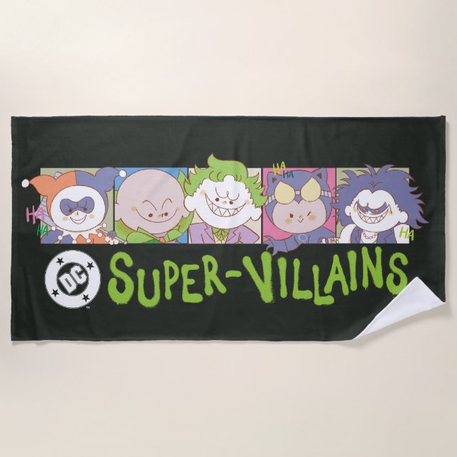 Toalla De Playa DC Super-Villains Cartoon Lineup (Anverso)