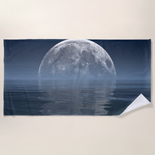 Toalla de playa de 70"x35" con la imagen "Moon Ris