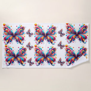 Toalla de playa de 70 x 35, mariposas gráficas col