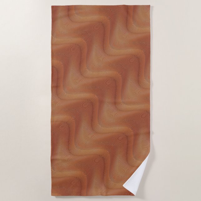 Toalla de playa de arte de las olas abstractas (Anverso)