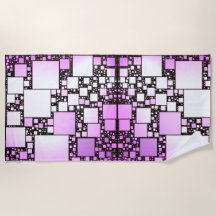 Toalla de playa de baile rosa y cuadrada blanca