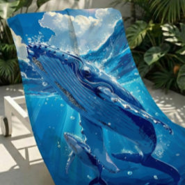 Toalla de playa de ballena dorada grande y suave