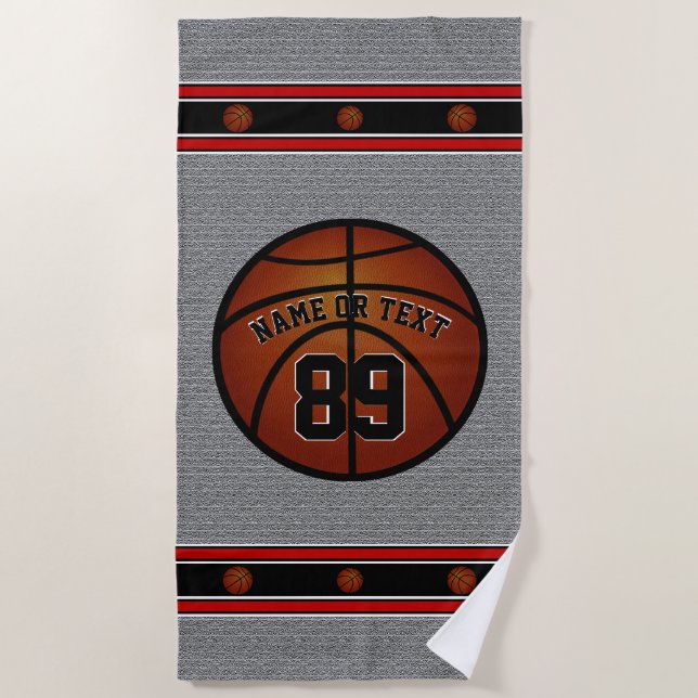 Toalla de playa de baloncesto personalizada genial (Anverso)