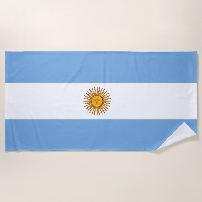 Toalla de playa de bandera argentina (Anverso)