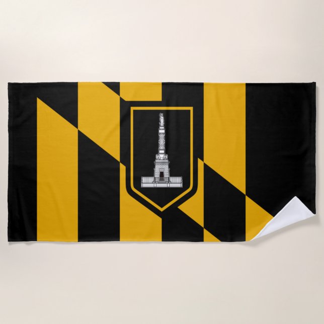 Toalla de playa de bandera de Baltimore (Anverso)