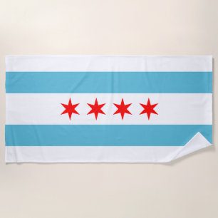 Toalla de playa de bandera de la ciudad de Chicago