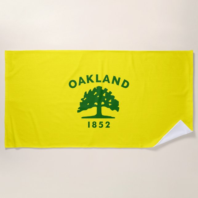 Toalla de playa de bandera de Oakland (Anverso)