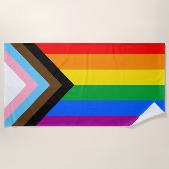 Toalla de playa de Bandera del Orgullo LGBTQ+ (Anverso)