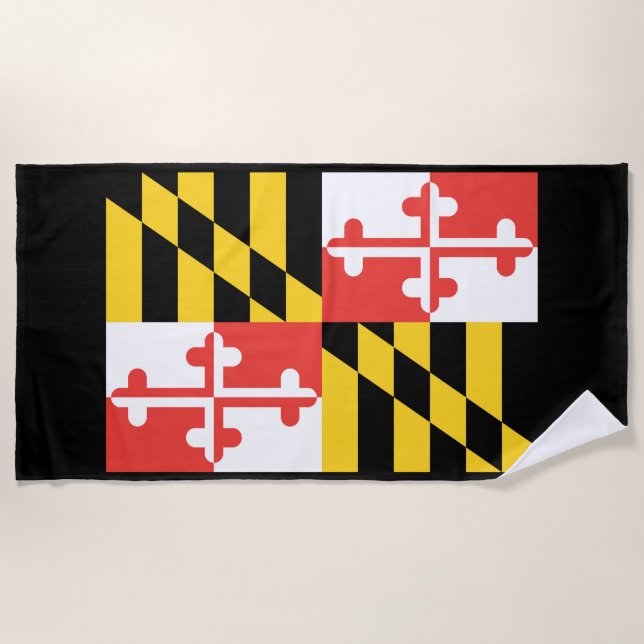 Toalla de playa de Bandera Maryland (Anverso)