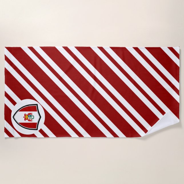 Toalla de playa de bandera peruana (Anverso)