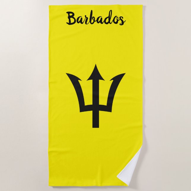 Toalla de playa de Barbados Trident Yellow (Anverso)