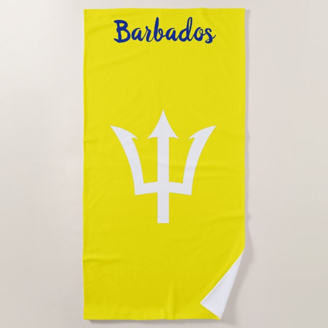 Toalla de playa de Barbados Trident Yellow (Anverso)