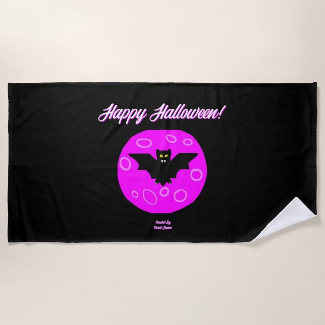 Toalla de playa de Bat de Halloween (Anverso)