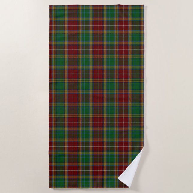 Toalla de playa de Baxter Tartan Plaid (Anverso)