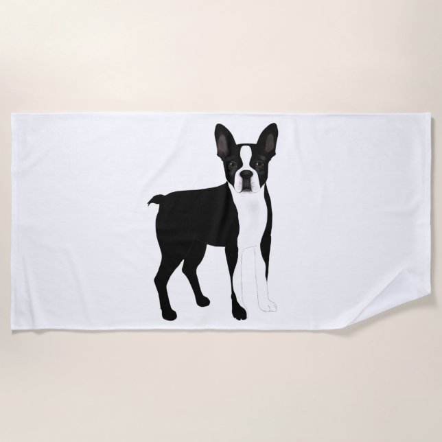 Toalla de playa de Boston Terrier (Anverso)