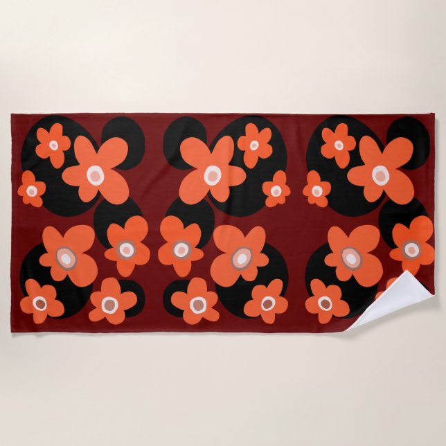 Toalla de playa de cachorros rojos (Anverso)