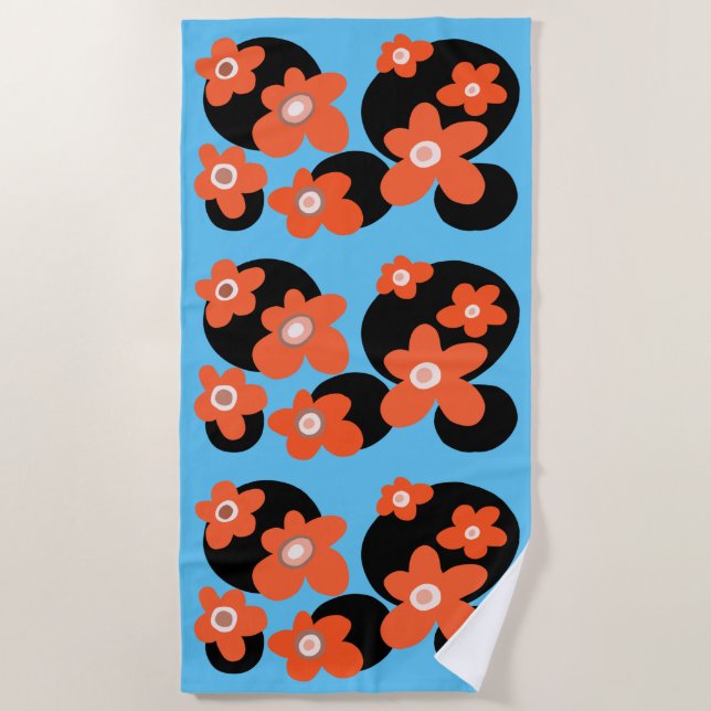 Toalla de playa de cachorros rojos (Anverso)