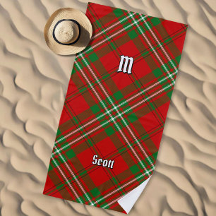 Toalla de playa de Clan Scott Red Tartan