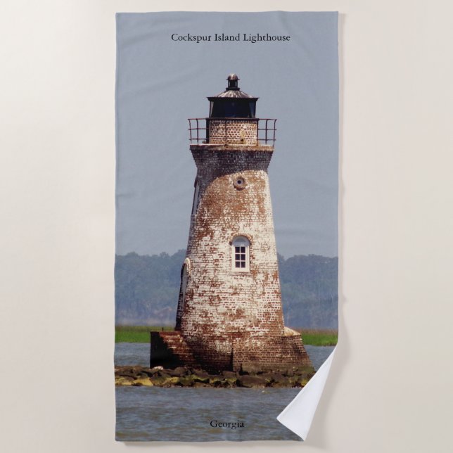 Toalla de playa de Cockspur Island Lighthouse (Anverso)