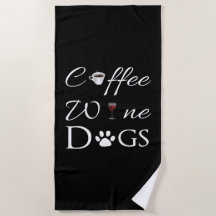 Toalla de playa de Coffee Wine Dogs