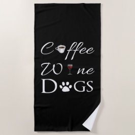 Toalla de playa de Coffee Wine Dogs