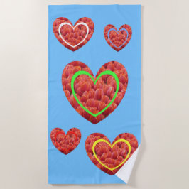 Toalla de playa de color Rojo Tulipano