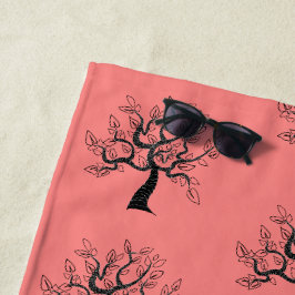 Toalla de playa de colores personalizados con árbo