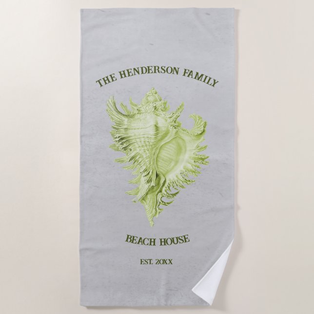 Toalla de playa de concha verde (Anverso)