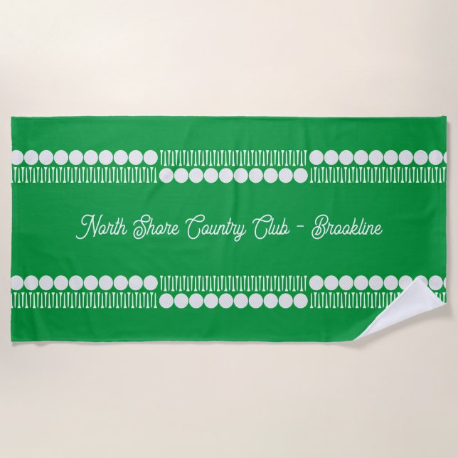 Toalla de playa de Country Club personalizada (Anverso)
