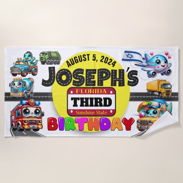 Toalla de playa de Cumpleaños (Anverso)