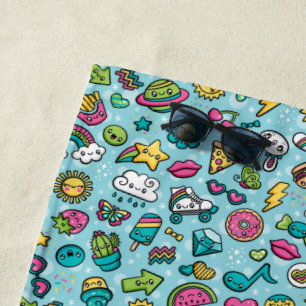 Toalla de playa de Cute Doodles