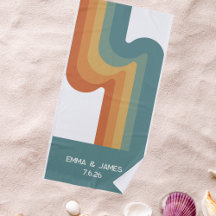 Toalla de playa de diseño Boda Gift